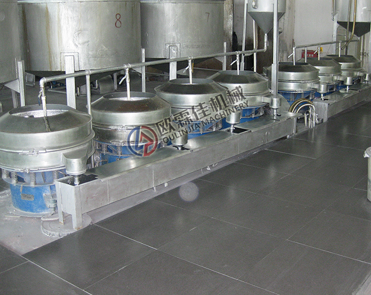 旋振篩鋁銀漿過濾現(xiàn)場(chǎng)